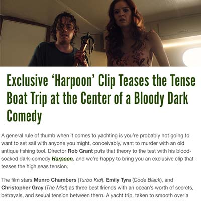 Exclusive ‘Harpoon’ Clip Teases the Tense Boat Trip at the Center of a Bloody Dark Comedy